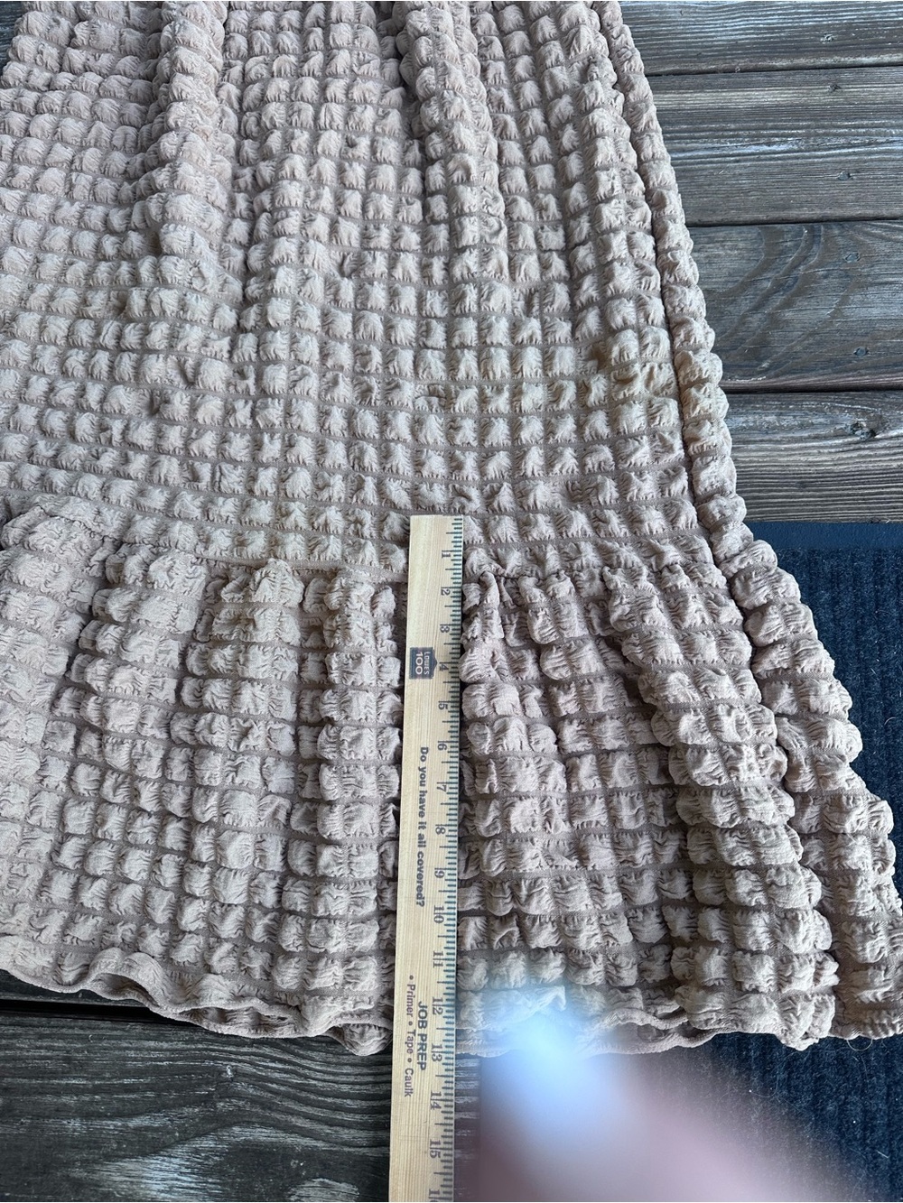 Simply Southern Beige Textured Puff-Sleeve Midi Dress - Picture 12 of 13